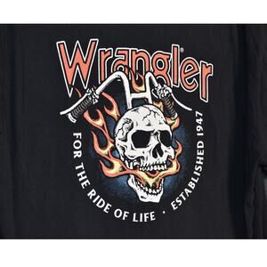 Wrangler Men's XL Crewneck Black Short Sleeve T-Shirt Ride of Life Tee